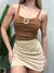 Cropped Feminino em Ribana de Alça com Argola Lariela Ref. 1490 Tamanho:Único;Cor:Bege - loja online