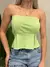Cropped Feminino em Ribana sem Alça com Babado Simone Ref. 1374 Tamanho:Único;Cor:Bege - comprar online