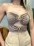 Cropped Feminino em Suplex Sem Alça com Recortes e Argolas Heloise Ref. 1408 Tamanho:Único;Cor:Branco - VIVER BELLA