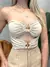 Cropped Feminino em Suplex Sem Alça com Recortes e Argolas Heloise Ref. 1408 - comprar online
