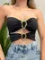 Cropped Feminino em Suplex sem Alças com Recortes e Fivelas Daiana Ref. 1406 Tamanho:Único;Cor:Azul marinho na internet