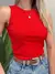 Cropped Feminino Regata em Ribana Amanda Ref. 1329 Cor:Bege - comprar online