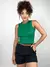 Cropped Feminino Regata em Ribana Amanda Ref. 1329 Cor:Verde bandeira - VIVER BELLA