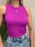 Cropped Feminino Regata em Ribana Amanda Ref. 1329 Cor:Fúcsia na internet