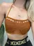 Imagem do Cropped Top Feminino Modal com Amarração Manu Ref. 1376 Tamanho:Único;Cor:Terracota