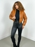 Jaqueta Colete Feminina Puffer em Courino Raiza Ref. 1468 Tamanho:M;Cor:Caramelo