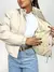 Jaqueta Feminina Puffer em Courino com Capuz Removível Rayca Ref. 1491 Tamanho:G;Cor:Bege - comprar online