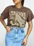 T-Shirt Feminina Estampada Boho Soul Onça Ref. 808 Tamanho:Único;Cor:Bege escuro - comprar online