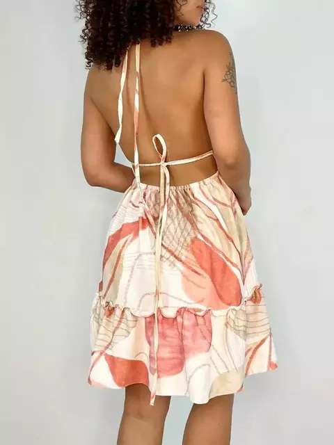 Vestido Feminino Curto em Crepe Seda Frente Única Micaela Ref. 1366