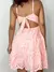Vestido Feminino Curto em Laise com Babado Helena Ref. 1338 Tamanho:Único;Cor:Rosa claro - VIVER BELLA