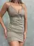 Vestido Feminino Curto em Ribana Corset de Alça Eliane Ref. 1381 Tamanho:Único;Cor:Marrom na internet