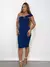 Vestido Feminino Curto em Suplex Ombro Único com Fivela Larissa Ref. 1417 Tamanho:Único;Cor:Azul marinho - VIVER BELLA