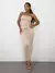 Vestido Feminino Midi em Suplex Sem Alça Plissado Catarina Ref. 1322 Tamanho:Único;Cor:Preto - VIVER BELLA