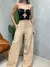 Calça Feminina Pantalona em Alfaiataria com Cinto Natasha Ref. 1013 Tamanho:G;Cor:Marrom - loja online