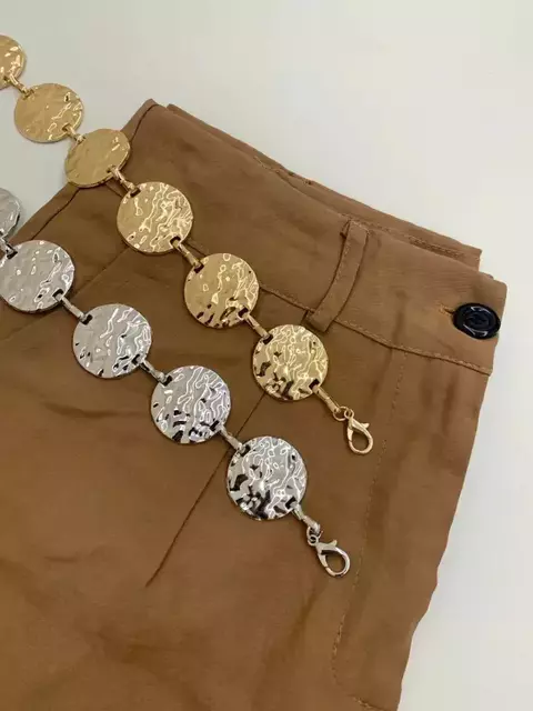 Cinto Feminino Medalha Livia Ref.1167 Tamanho:Único;Cor:Prata