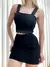Imagem do Conjunto Feminino Alfaiataria Short Saia e Cropped Renda Camila Ref. 1254