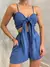 Conjunto Feminino Duna Short e Cropped de Alça e Amarração Ariane Ref. 1270 Tamanho:Único;Cor:Azul bic - loja online