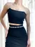Conjunto Feminino em Anarruga Saia Midi e Cropped de Alça com Brilho Bruna Ref. 1296 Tamanho:Único;Cor:Preto - comprar online
