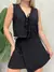Conjunto Feminino Marant Short Saia e Cropped Amarração Marcela Ref. 1293 Tamanho:M;Cor:Preto
