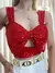 Cropped Feminino Paetê de Alça e Laço Maira Ref. 1310 Tamanho:Único;Cor:Bege