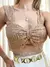 Cropped Feminino Paetê de Alça e Laço Maira Ref. 1310 Tamanho:Único;Cor:Preto
