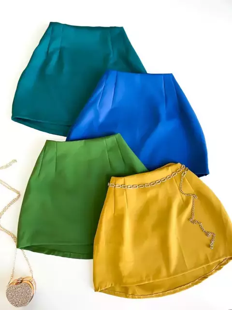 Saia Feminina Alfaiataria com Ziper Livia Ref. 1282 Tamanho:GG;Cor:Azul