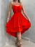 Vestido Feminino Curto em Crepe Frente Única com Babado Marise Ref. 1339 Tamanho:Único;Cor:Verde bandeira - comprar online