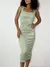 Vestido Feminino Midi em Ribana Decote Quadrado Taiane Ref. 1298 Tamanho:Único;Cor:Vermelho - comprar online