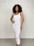 Vestido Feminino Midi em Ribana Decote Quadrado Taiane Ref. 1298 Tamanho:Único;Cor:Bege - comprar online