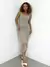 Vestido Feminino Midi em Ribana Decote Quadrado Taiane Ref. 1298 Tamanho:Único;Cor:Vermelho na internet