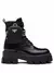 Prada Bota Moonlith de couro com detalhe de bolsa preto - comprar online