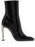Saint Laurent Bota Auteuil de couro com salto