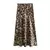 Saia Midi Feminina Cintura Alta – Cetim com Estampa Leopardo