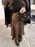 Saia Midi Feminina Cintura Alta – Cetim com Estampa Leopardo - comprar online