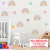 Adesivo Para Parede Arco Ísis e Corações, Decoração Quarto de Menina, Papel de Parede Arco Íris