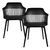 Set de 2 Sillas De Living Comedor Sc02 Asiento Acolchado Negro - comprar online