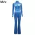 Kliou conjunto de duas peças de veludo sólido feminino simples casual zíper m