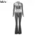 Kliou conjunto de duas peças de veludo sólido feminino simples casual zíper m
