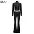 Kliou conjunto de duas peças de veludo sólido feminino simples casual zíper m na internet