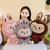 Coelho labubu brinquedo de pelúcia dos desenhos animados bonito boneca pano cri na internet