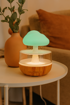 Humidificador Nube Con Efecto Lluvia Aromatizador Luces Rgb Blanco - comprar online