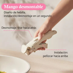 Bateria de Cocina 12 Piezas Antiadherente Mango Desmontable