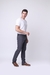 383 - Calça masculina contemporânea color c/elast (slim)
