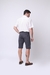 717 - Bermuda masculina contemporânea color c/elast (slim) - loja online