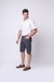 717 - Bermuda masculina contemporânea color c/elast (slim) na internet