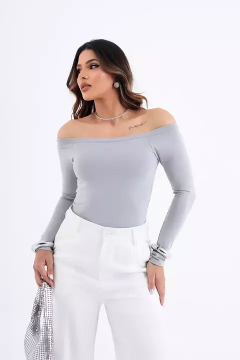 Blusa Ombro a Ombro Manga Longa