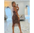 ￼Vestido Midi Tecido Tule com Abertura nas Costas Onça na internet