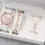Conjunto 5/6 Peças – Relógio Feminino de Quartzo + Pulseiras com Coração e Strass | Moda Casual e Elegante (Sem Caixa) na internet