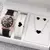 Conjunto 5/6 Peças – Relógio Feminino de Quartzo + Pulseiras com Coração e Strass | Moda Casual e Elegante (Sem Caixa) na internet