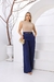 Calca Pantalona em Alfaiataria Elegante com Cinto Fino Preto Fivela Dourada - loja online